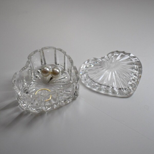 Glass Heart Box Etsy