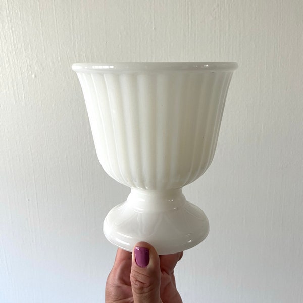 Vintage Inarco W-5451 Milk Glass Fluted Vase/ Planter