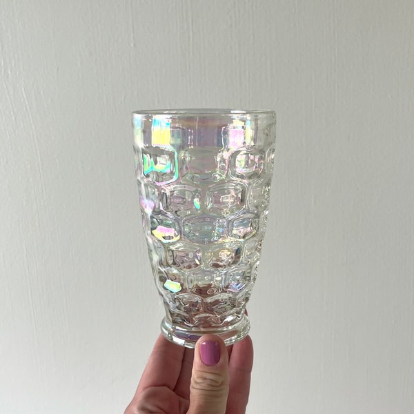 Vintage Small Clear Iridescent Vase