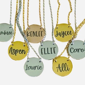 Custom Name Medallion Necklace: Personalized Initial Coin Jewelry