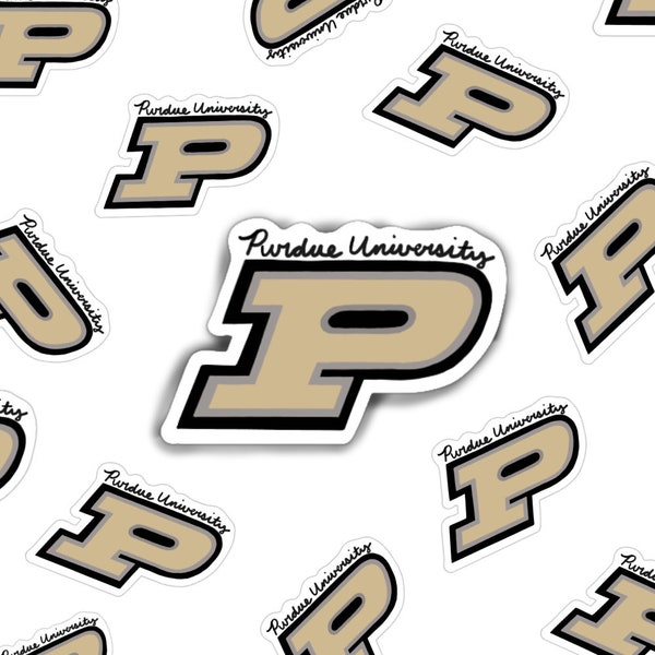 Purdue University Logo Sticker | Made with Waterproof Vinyl for Water Bottles, Laptops, Notebooks, Etc.