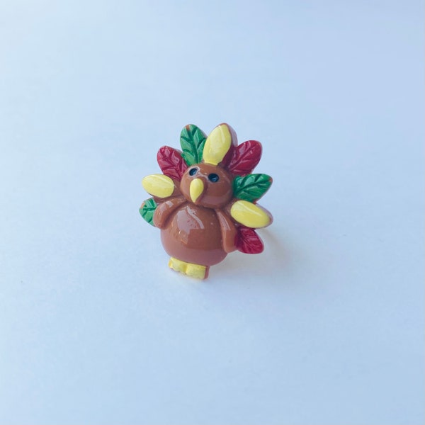 Holiday Turkey adjustable ring. Holiday statement ring. Thanksgiving jewelry.