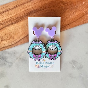 Halloween wreath earrings with Mickey stud