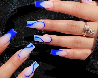 Baby Blue Nails Etsy Baby Blue Nails Etsy