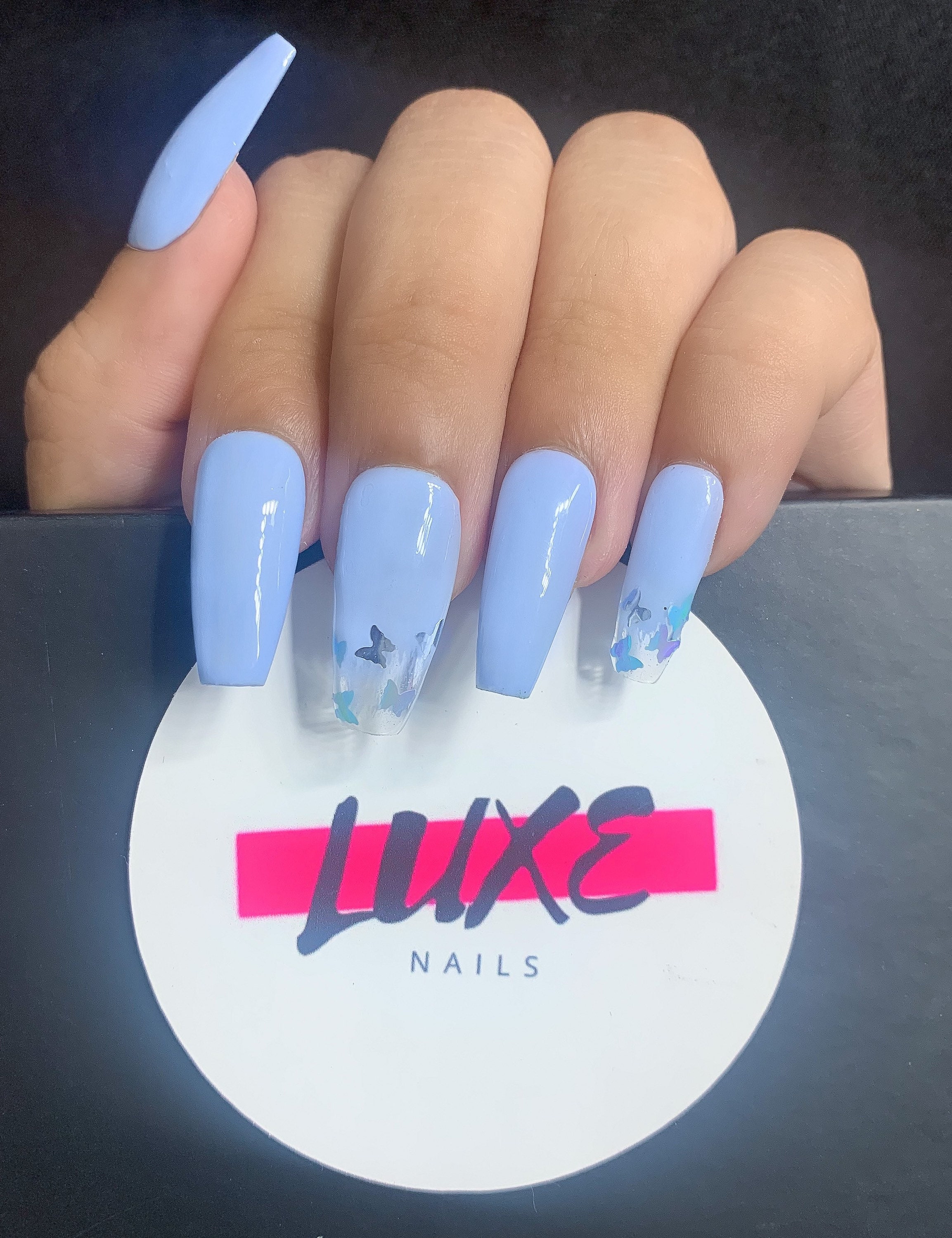 Periwinkle Cinderella Blue Ombre Butterfly Accent Nail Press Etsy Periwinkle Cinderella Blue Ombre Butterfly Accent Nail Press Etsy