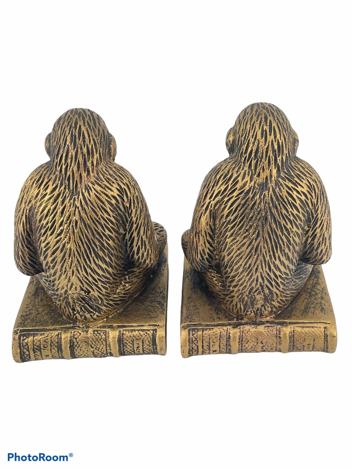 Monkeys Reading Bookends/Set of Chimps reading Etsy