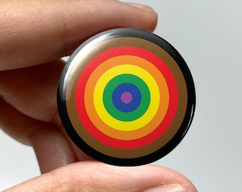 LGBTQ Circular Philly Rainbow Pride Flag Pin-back Button