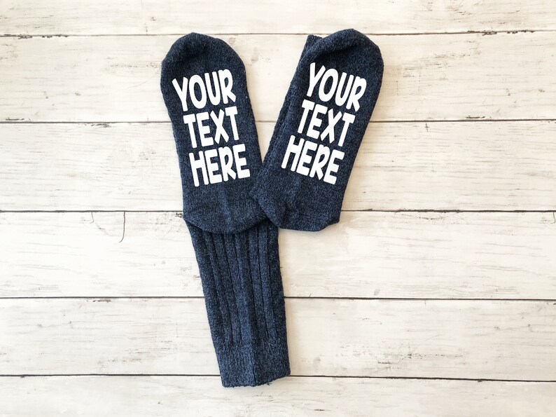 Custom Wording Socks Your Text Here Socks Personalized Text Etsy