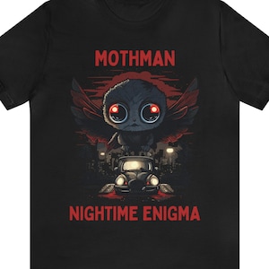 Mothman Nightime Enigma Shirt, Cryptid, mothman shirt, cryptid shirt, cryptid gift, point pleasant, cryptozoology, dark gothic fantasy tee