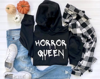 Horror Queen Hoodie, ghoul gang, Halloween Hooded sweatshirt, Horror Movie Shirt, Spooky Season, horror hoodie, Gothic Shirt, scream queen