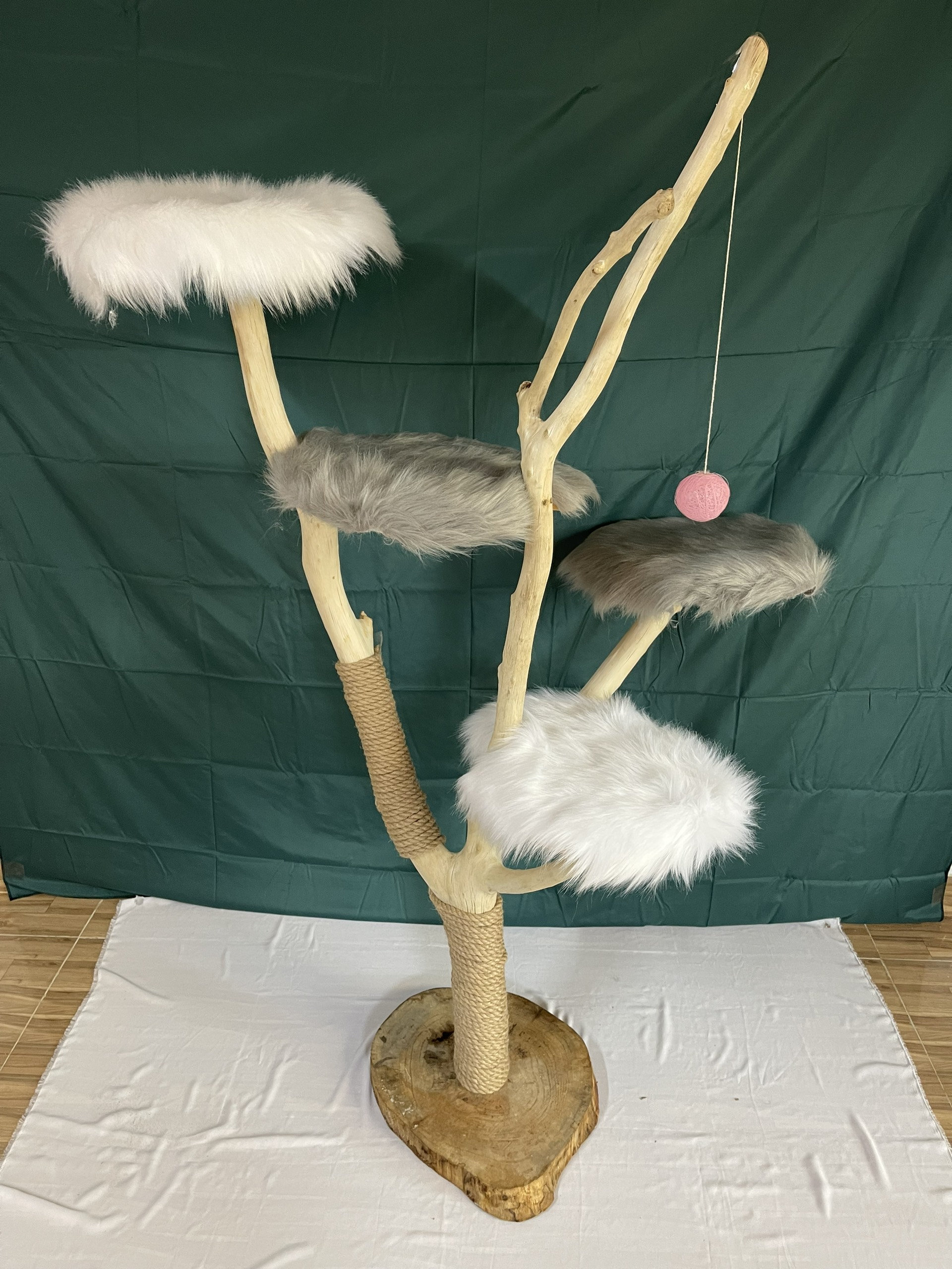 Cat Tree Natural Wood Solid Wood Cat Tree Tower for Large Cat Etsy UK