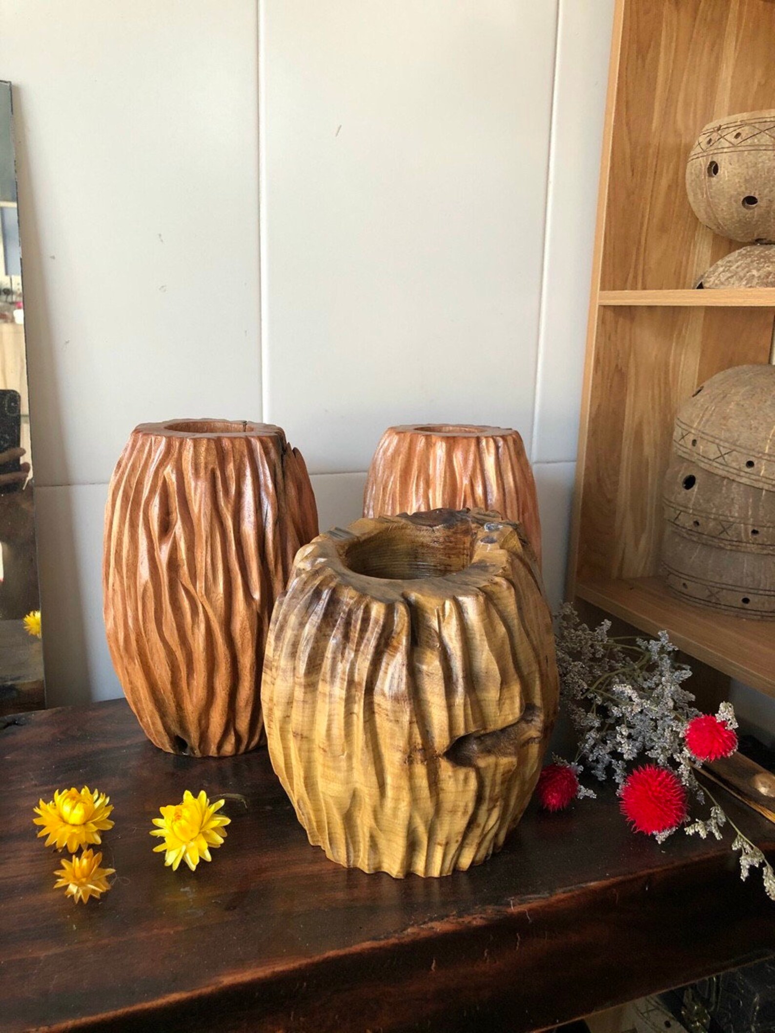 Jarrones únicos jarrón de madera jarrón hecho a mano jarrón Etsy