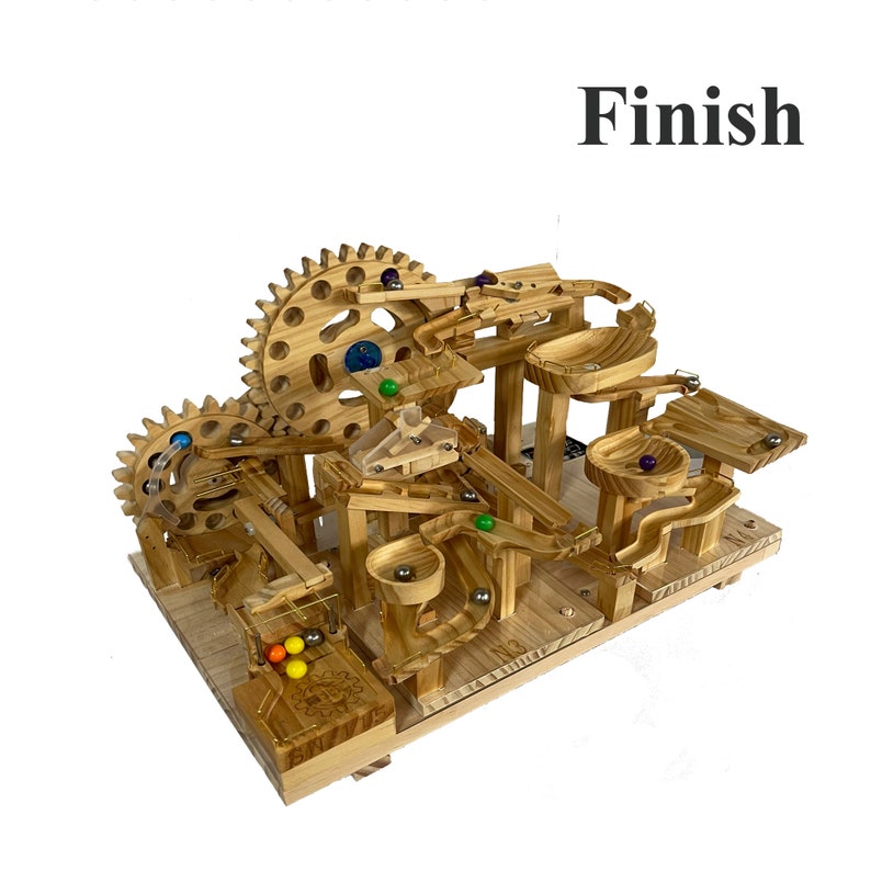 Wooden Marble Run Art Perpetual Motion Device the Etsy