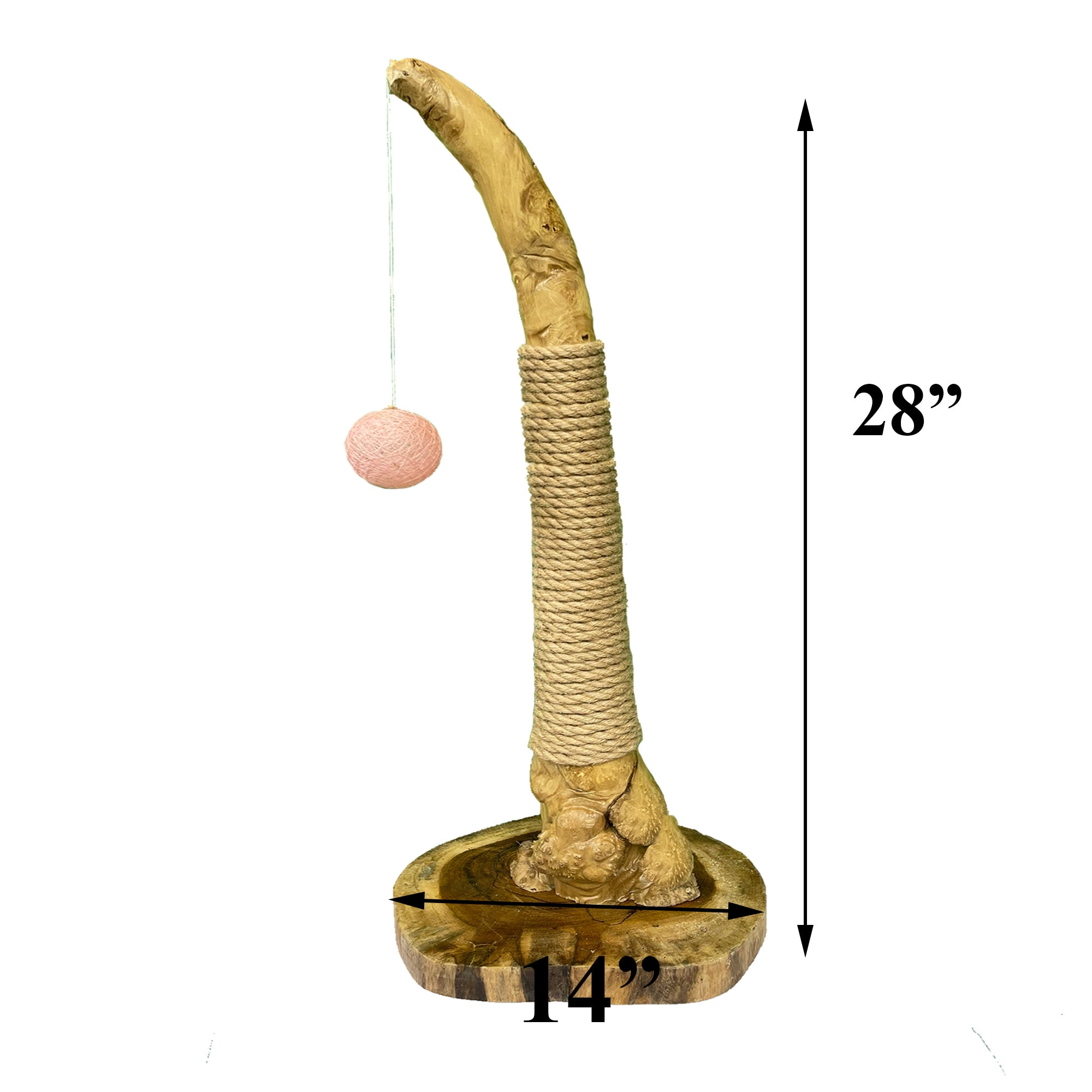 Cat Scratching Post Natural Wood Cat Scratcher 28 Tall Etsy