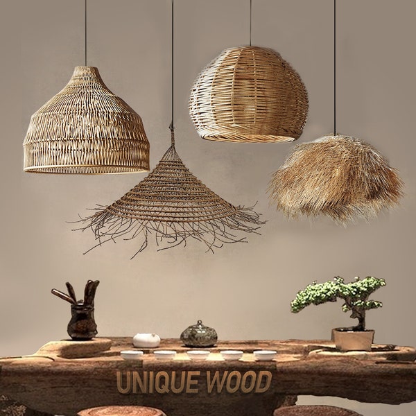 Rattan Chandelier Etsy