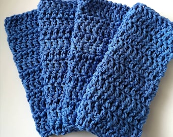 Lavettes en coton au crochet Lavettes au crochet de couleur unie Essentiels de cuisine cadeau Chiffon réutilisable Ensemble de 4 lavettes de nettoyage