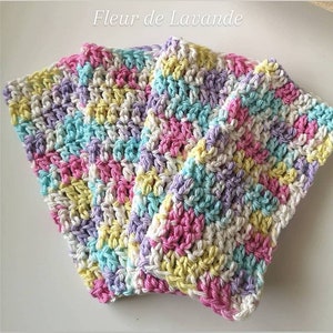 Set of 4 Cotton Dishcloths, Multicolor, Crochet 100% Cotton Dishcloths, Hand Crocheted