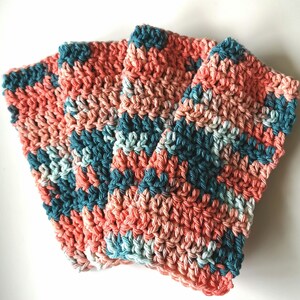 Torchons en coton crocheté multicolores, indispensables pour la cuisine, cadeau, chiffons réutilisables et écologiques, lot de 4 torchons
