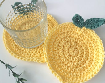 Lemon Coasters - Crocheted - Set of 2