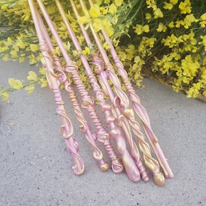 Pink and Gold Wizard Wands