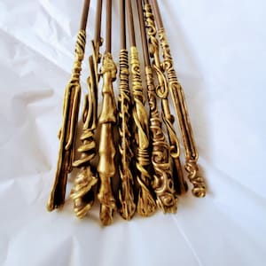 Brown and Gold Wizard Wands