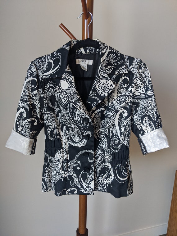 Vintage Black and White Paisley Jacket