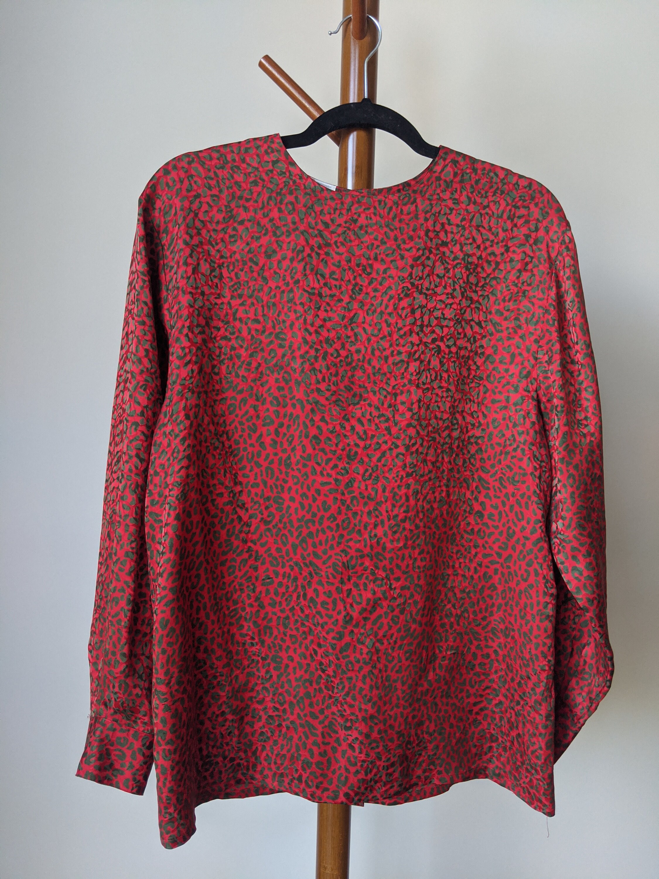 BershadBoutique Vintage Red Leopard Print Blouse