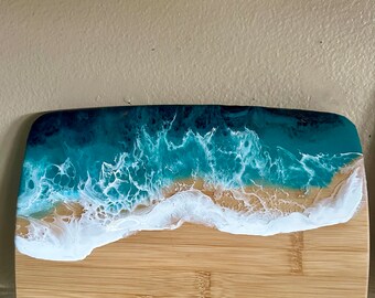 Planche de bambou en résine époxy Cheese/Ocean Beach Maui Style