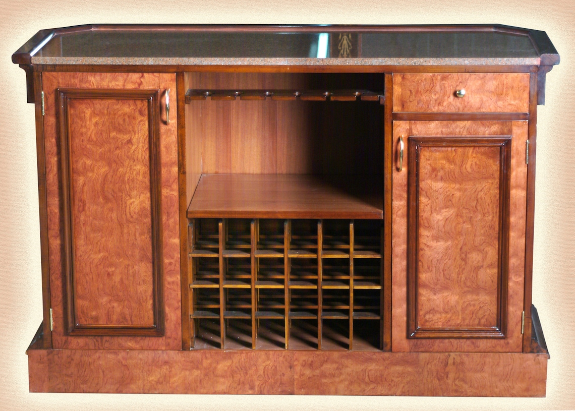 5 Ft Inlaid Beechwood / Walnut Home Bar Wood Bar Bar 242 Etsy