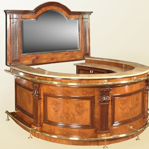 8ft. Beechwood Horseshoe Wooden Home Bar - Bar 276MIR