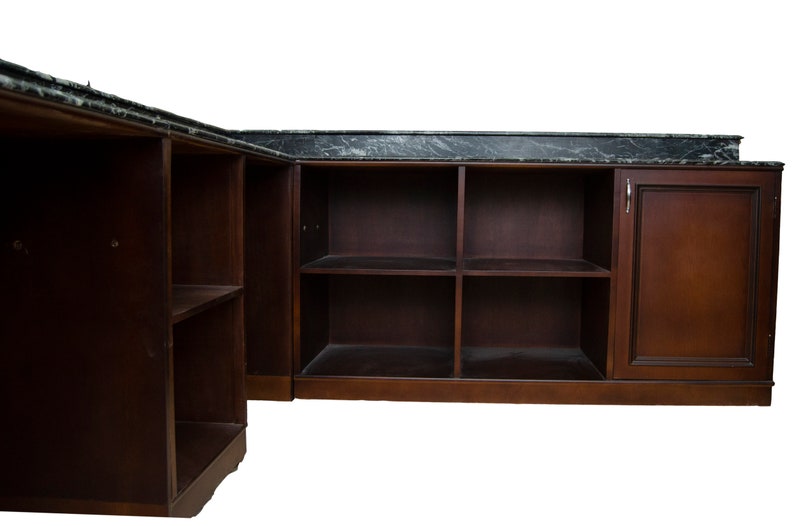 Lshape Wooden Bar With Black Marble Top Bar WNL125 Etsy