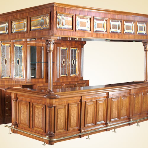 14ft Rosewood English Pub Bar With Brass Footrest Etsy