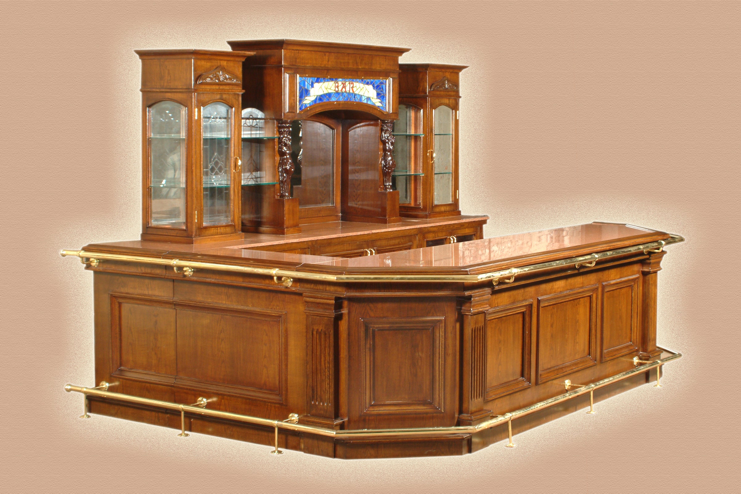 12ft Solid Wood Bar With Marble Top Home or Commercial Bar Etsy