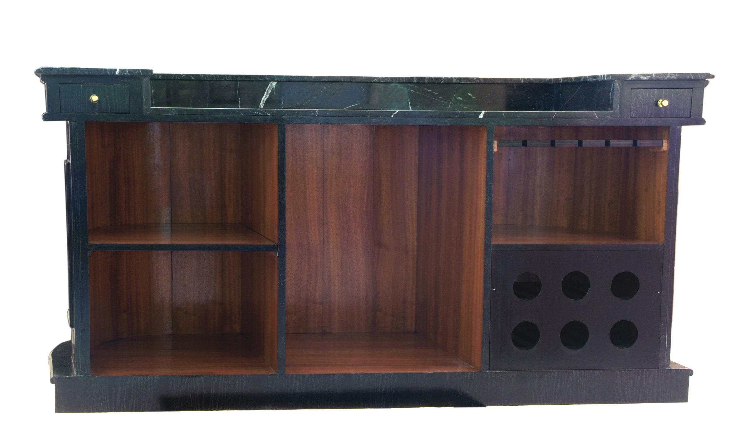 7ft Black Oak Wood & Marble Top Home Bar - Wooden Bars - Bar 246MOD - Etsy