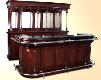 9 Ft Maple With Mahogany Finish Cocktail Bar - Custom Bar - Bar 129MA