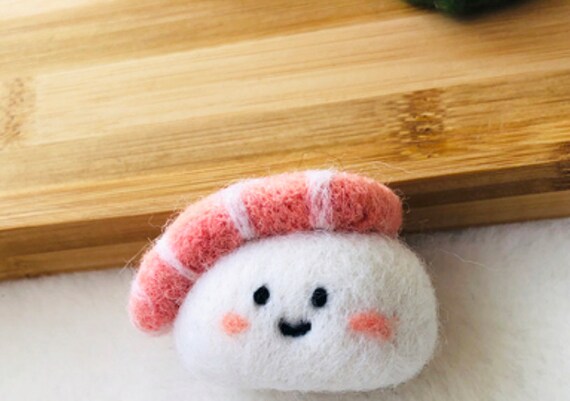 Sushi Salmon Tamago Egg Onigiri Diy Felting Kit Beginner Etsy