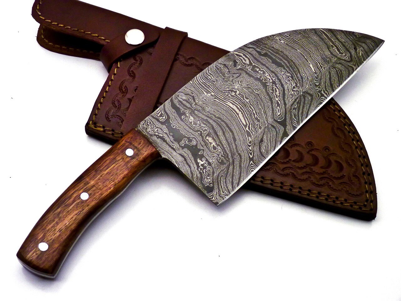 Personalized Damascus Steel Cleaver Chopper Chef Kitchen Knife Etsy
