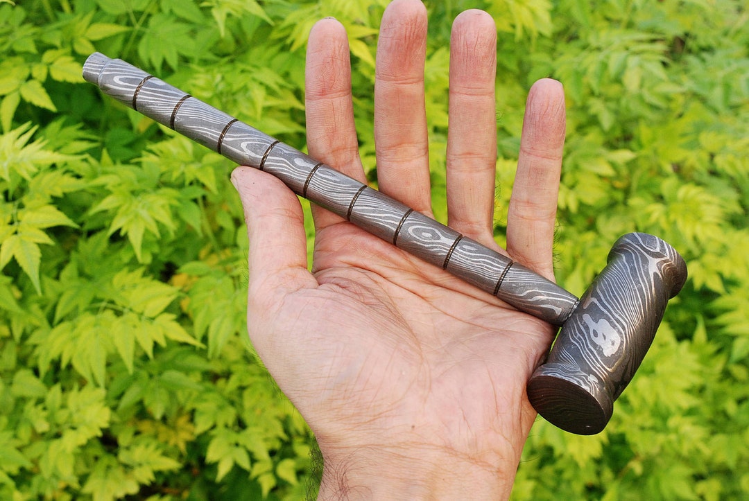 Personalized 9.8 Damascus Steel 4 Pound Real THOR Hammer Hand