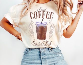iced coffee png coffee lover coquette tired moms club social babes girl club bachelorette party design sublimation digital download