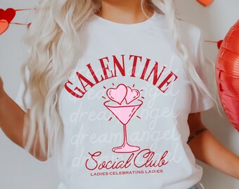 galentine png valentines day shirt design cocktail social babes girls club png cupid png preppy trendy sublimation digital download