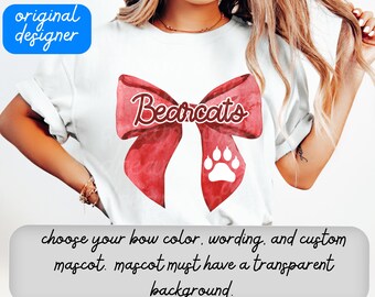 mascotte e fiocchi personalizzati della scuola png civettuola estetica ritorno a scuola mamma giorno della partita sport alla moda personalizzato sublimazione download digitale