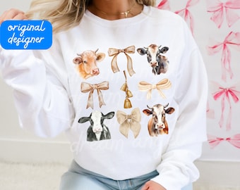 cow png coquette bows aesthetic horse stable pig chicken cow duck cottagecore homestead farm life cowgirl sublimation digital download
