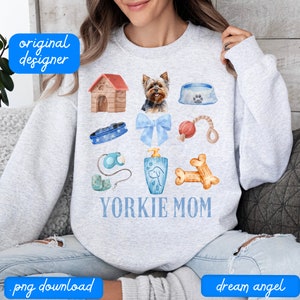 yorkie png coquette esthétique yorkshire terrier social club maman maman chien amant de yorkshire chien preppy chemise design sublimation téléchargement numérique