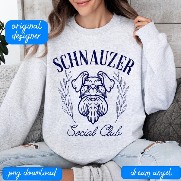 schnauzer png coquette aesthetic mini schnauzer social club dog mom mama preppy sweatshirt design for puppy mom sublimation digital download