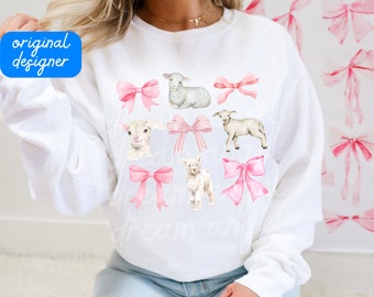 lamb png coquette bows aesthetic horse stable pig chicken cow duck cottagecore homestead farm life cowgirl sublimation digital download