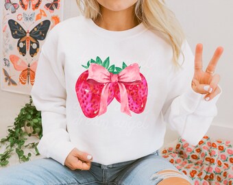 coquette png strawberry girly coquette aesthetic in my soft girl era hearts pink ribbon bow cherry preppy sublimation digital download