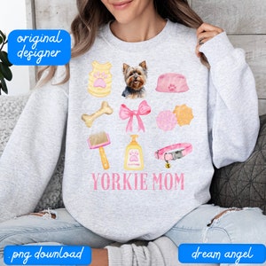 yorkie png coquette esthétique yorkshire terrier social club maman maman chien amant de yorkshire chien preppy chemise design sublimation téléchargement numérique