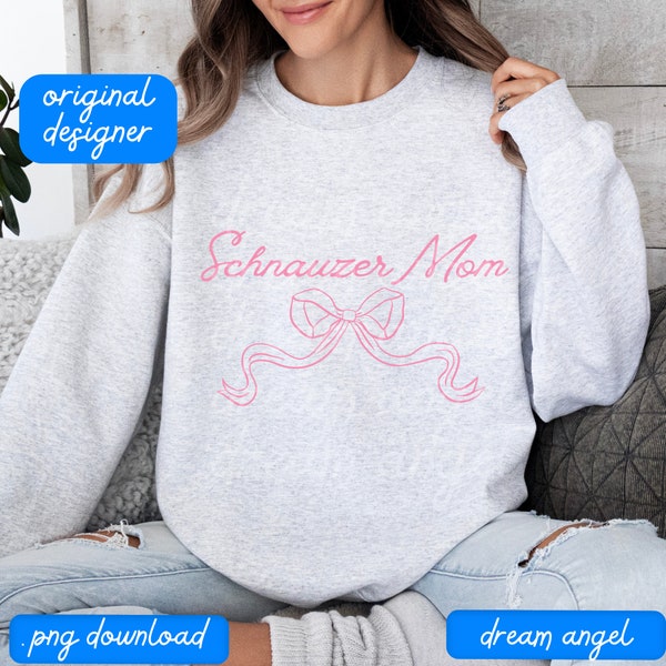schnauzer png coquette aesthetic mini schnauzer social club dog mom mama preppy sweatshirt design for puppy mom sublimation digital download