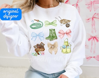 gardening png coquette bows garden aesthetic cottagecore homestead farm life plant mom plant lover garden lover sublimation digital download