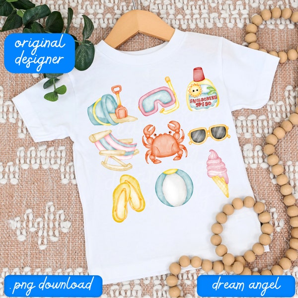 summer png summer sand castle beach day preppy ice cream party boy girl kids toddler shirt design social club sublimation digital download